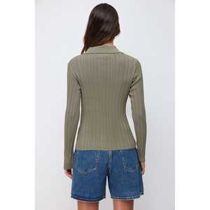 Chemise en tricot à col polo boutonné - Product Image 5