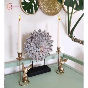 Church Decorative Metal Candle Stick <b>Holder</b> <b>Gold</b> Color Finishing Handmade Tabletop And Wedding Decor <b>Holder</b> Mouse Design - Product Image 4