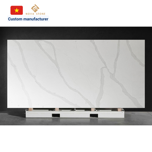 Tấm đá nhân tạo thạch anh giả đá cẩm thạch tối giản phong cách tối giản nhà máy NV838 Việt Nam dùng cho mặt bếp nhà hàng, quán bar, công trình kỹ thuật thương mại - Product Image 1