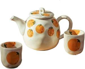 Tetera de Cerámica Clásica para Amantes del Té, Tetera de Cerámica Resistente para Bebidas Calientes y Frías, Todos los Colores, Hecha a Mano - Product Image 1