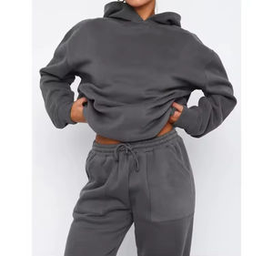 Ensemble de survêtement décontracté deux pièces 2026 avec pantalon taille haute et sweat à capuche, coupe ample, taille XL, logo personnalisable pour l'hiver - Product Image 4