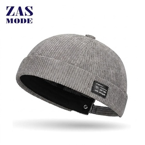 Nouvel Arrivage – Casquette Docker Y2K en Velours Côtelé 6 Panneaux Personnalisée de Haute Qualité pour Hommes et Femmes, avec Étiquette Tissée, Logo Patch et Boucle Métallique Sans Visière - Product Image 1
