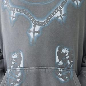 Sudadera con Capucha de Felpa de Algodón Grueso para Hombre, con Logotipo Personalizado, Talla Grande, Estilo Francés, Lavado Ácido, Color Sólido, Invierno - Product Image 3