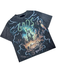 เสื้อยืดผ้าฝ้าย100% ไหล่โอเวอร์ไซส์สำหรับผู้ชายเสื้อยืดพิมพ์โลโก้หรูหรา - Product Image 2