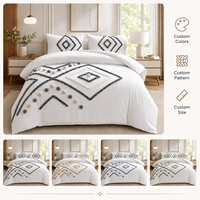 Ensemble de literie personnalisable noir et blanc à motifs en relief, ensemble de housse de couette moderne pour chambre à coucher