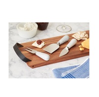 Juego de cortadores de cuchillos, mango de madera, nuevo diseño, suministros al por mayor, cuchillo de mantequilla de acero inoxidable, Juego de 2 piezas para servidor de Pizza de Hotel
