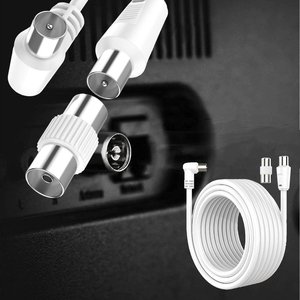 * Presa * cavo coassiale Antenna TV con connettore ad angolo retto maschio a maschio adattatore femmina incluso 25m - Product Image 1