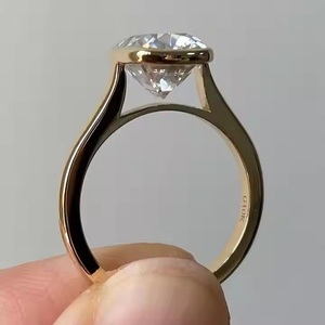 Bague de fiançailles en moissanite de forme coussin, ancienne mine, or 14K 18K, pour elle, bague originale de forme coussin, ancienne mine, pour femmes - Product Image 2