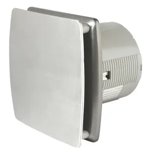 Ventilador elétrico axial de 100 mm de diâmetro para banheiro, placa de inox, exaustor de ar de cozinha, montado na parede