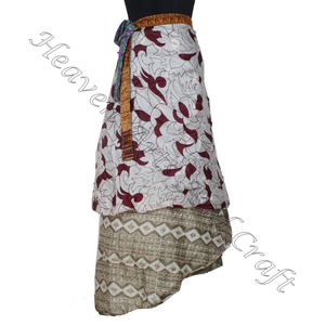 New Long Length <b>Beach</b> Wear <b>Magic</b> Wrap Skirt Silk Wrap Skirt Women Wear Vintage Silk Sari Long Length Wrap Around Skirt - Product Image 3