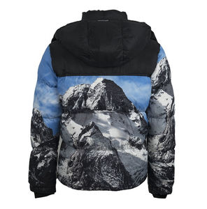 Men Stylish Sublimation Casual Breathable Hooded Zip <b>Long</b> Sleeve Warm <b>Canvas</b> Winter Puffer Jacket - Product Image 3