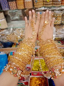 Ensemble de bracelets fantaisie géométriques en acier inoxydable pour femmes, style ethnique bohème, pour mariage, fête, tenue traditionnelle, mode - Product Image 2