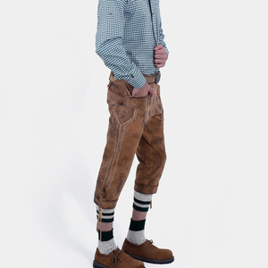 Pantalones cortos de cuero de gamuza bávaro Oktoberfest alemán al por mayor para hombres, traje tradicional personalizado de Alemania - Product Image 4