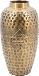 Vase à fleurs en aluminium au design moderne martelé de taille personnalisée avec finition en laiton pour la décoration intérieure Vase en métal de table - Product Image 4