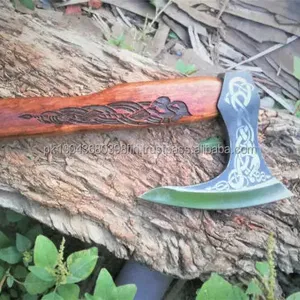 Machado viking de aço carbono para uso ao ar livre, novo design de alta qualidade, personalizado, machado viking para uso ao ar livre