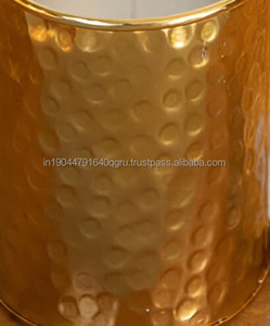 High Quality Gold and Silver Hammered Candle <b>Jar</b> with Crown Lid in Wholesale Rate - Product Image 5