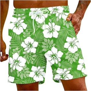 Red Hibiscus Floral 3D Graphic Shorts Shorts de bain pour hommes Summer Casual Quick Dry Swimwear Pants - Product Image 5