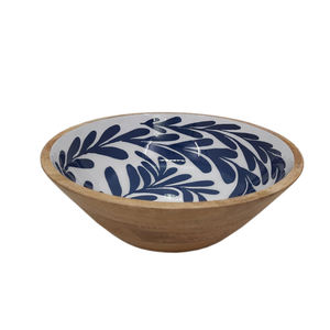 Bol à design en émail de forme ronde en bois de style unique fini naturel pour la maison de table et les hôtels bols de service pour la nourriture et les collations - Product Image 1