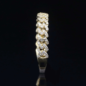 New 10K Yellow Gold Men's Hip Hop <b>Ring</b> Brilliant Moissanite Diamonds Fully <b>Iced</b> Cuban Link Chain Half Eternity Charming Hip Hop - Product Image 4