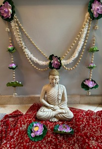 Flor romántica Toran Floral Bead Bandarwar jazmín puerta cenefa decoración de boda escenario telón de fondo regalo de inauguración de la casa Favor de fiesta - Product Image 5