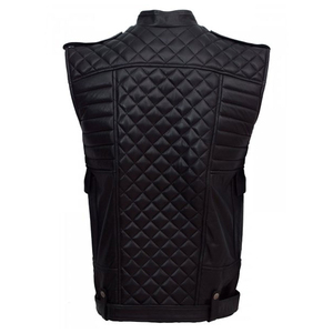 Top Quality CustomWholesale 2025 New Arrival 100% Top High Quality Men Leather Vest | Latest Design <b>Bike</b> Leather Vest for Men - Product Image 3