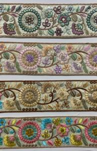 Colorful Floral Embroidered Lace Fabric with Intricate Patterns High-End Fashion <b>Material</b> for Shoes Clothes Bags - Product Image 2