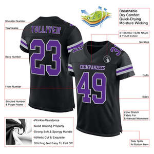 Camiseta de fútbol americano juvenil para equipo escolar uniforme de Club personalizado listo para juego de entrenamiento característica transpirable para la práctica - Product Image 6