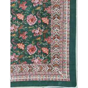 Cubrecama de Lujo con Estampado Floral, Hecho a Mano con Técnica de Bloques, en Algodón, Disponible en Tamaños Individual, Queen y King, Suave, con Costuras Personalizadas - Product Image 2