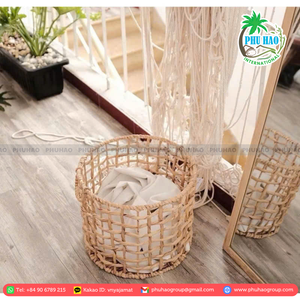 HOT PRODUCT Handmade WATER HYACINTH <b>BASKET</b> Durable Stylish Storage Solution for Modern Kitchens Adding a Touch of Nature - Product Image 5