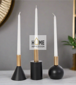 Bougeoirs en métal doré au design moderne bougeoirs en métal classiques faits à la main bougeoirs décoratifs pour fêtes de mariage bougeoirs à vendre - Product Image 2