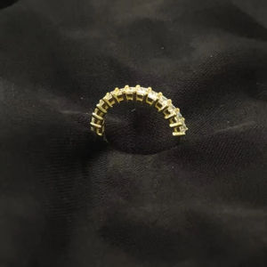 แหวนเพชรสีขาวทองกุหลาบสีเหลืองทองแบบกำหนดเองสำหรับเจ้าหญิงรูปร่างเหมือนในห้องปฏิบัติการแหวนเพชรเต็มวงสำหรับงานแต่งงาน - Product Image 4