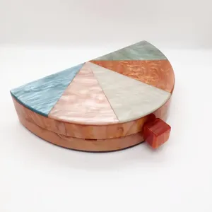 Hand Made Fashion Design Multi <b>Colour</b> Resin Shoulder Clutch Hand Bag for Wedding Parties Anniversary High Profile Evening Clutch - Product Image 5