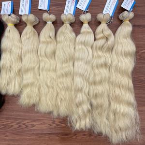 Trama ondulada pelo color claro máquina trama extensión de cabello humano 613 color y color marrón Super calidad - Product Image 1