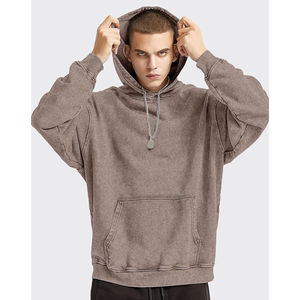 เสื้อฮู้ดดี้ฟอกสี 100% ผ้าฝ้าย ระบายอากาศได้ดีสำหรับฤดูหนาว ดีไซน์ OEM คุณภาพพรีเมียม ปรับแต่งได้ ผ้าฟลีซสำหรับผู้ชาย สวมใส่สบายๆ - Product Image 3