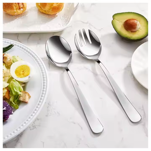 Juegos de cubiertos para dotados, cuchillo, tenedor, cuchara y servidor de ensalada, cubiertos niquelados artesanales Premium, juegos de cubiertos de entrega rápida 2025 - Product Image 2