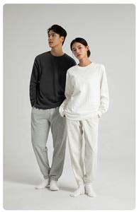 Custom Loose Solid Color French Terry <b>Cuffed</b> Pants Men's Sports Casual Drawstring <b>Jogger</b> Tracksuit Men's Pant & Trousers Adult - Product Image 4