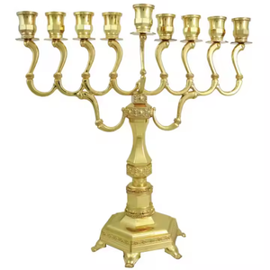 Metal boda decoración del hogar superventas Menorah martillado Peltre plata Menorah moderno para Hanukkah por decor IMPEX - Product Image 1