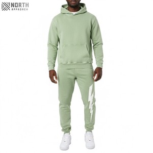 Conjunto de pantalones de chándal y Sudadera con capucha de algodón de gran tamaño Unisex de alta calidad para hombre, Jersey transpirable, chándal con estampado de pantalla para hombre de lujo - Product Image 1