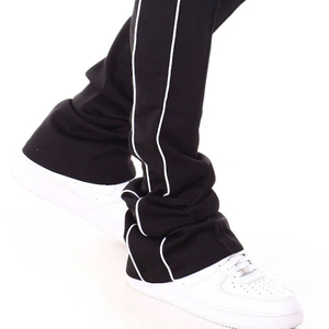 Custom Men's Sweatpants OEM Manufacturer Custom Logo <b>Stacked</b> <b>Joggers</b> for Elastic Waist Flare Casual Style Men's Sweatpants - Product Image 6