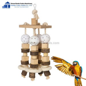 Artículo popular Apilador natural de alta calidad de madera para juguete de loro Juguete para mascotas Hecho en Vietnam - Product Image 3