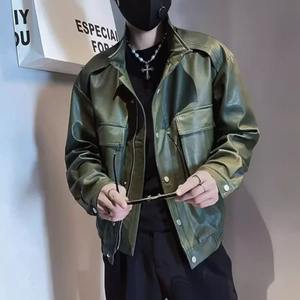 Chaqueta de béisbol de cuero con logotipo bordado personalizado de alta calidad, chaqueta de moto fresca para exteriores, chaquetas a prueba de viento para hombres - Product Image 2