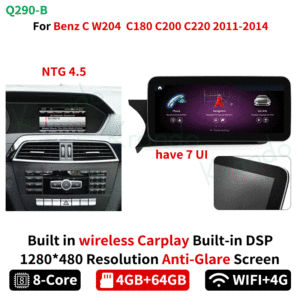 <span class=keywords><strong>Autoradio</strong></span> Android Krando 10,25 pouces pour <span class=keywords><strong>Mercedes</strong></span> BENZ C <span class=keywords><strong>W204</strong></span> C180 C200 <span class=keywords><strong>C220</strong></span> 2008 - 2014 Lecteur multimédia compatible avec Apple Carplay 4G WIFI - Product Image 2