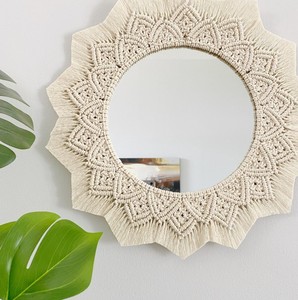 Flower Theme Rope <b>Mirror</b> - Home Decor Large <b>Wall</b> <b>Mirror</b> - Product Image 2