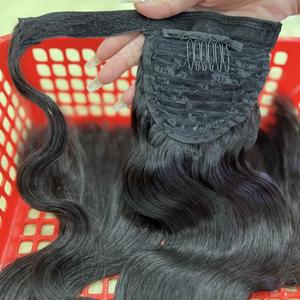 100% pelo humano Remy chino recto Cola de Caballo peluca teje paquete máquina doble trama hecha - Product Image 6