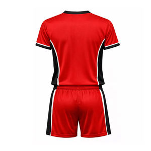 Tenue d'équipe, maillot de volley-ball rouge à impression numérique, logo personnalisé, ensemble d'uniformes de volley-ball pas cher, 100% polyester, unisexe, 280g - Product Image 2