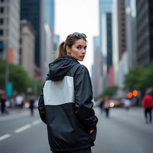 Chaquetas con capucha impermeables para lluvia para mujer, chaqueta cortavientos con cremallera para mujer, abrigos para senderismo al aire libre para mujer - Product Image 3