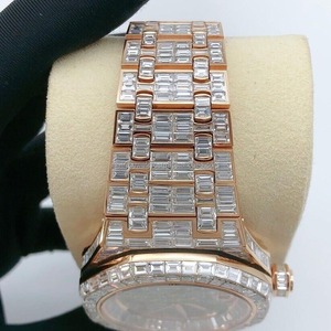 Lujo Invisible corte Diamante reloj trendsetter clásico Fiesta desgaste Iced out Diamond Watch VVS Lab piedra oro rosa reloj Premium - Product Image 3