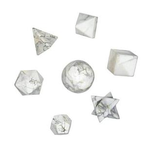 Calidad Premium en Soha ágata Natural howlita piedra geometría conjunto Chakra equilibrio sólidos platónicos para la práctica espiritual en venta - Product Image 4