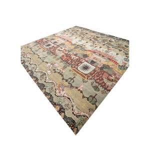 Tapis en laine et soie de bambou noué à la main Aurora Green, épaisseur 10 mm, motif abstrait original pour la maison, couloir, rectangle AKWB-3545 - Product Image 2