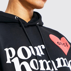 Chándal de hombre con logotipo personalizado de proveedor OEM, conjunto de Sudadera con capucha de algodón y forro polar transpirable, ropa de calle informal para correr de talla grande para invierno - Product Image 2